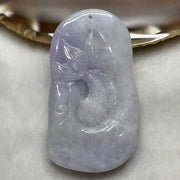 Type A Faint Lavender Jade Jadeite Guan Yin & Dragon Pendant - 56.0g 59.7 by 35.0 by 12.7mm - Huangs Jadeite and Jewelry Pte Ltd