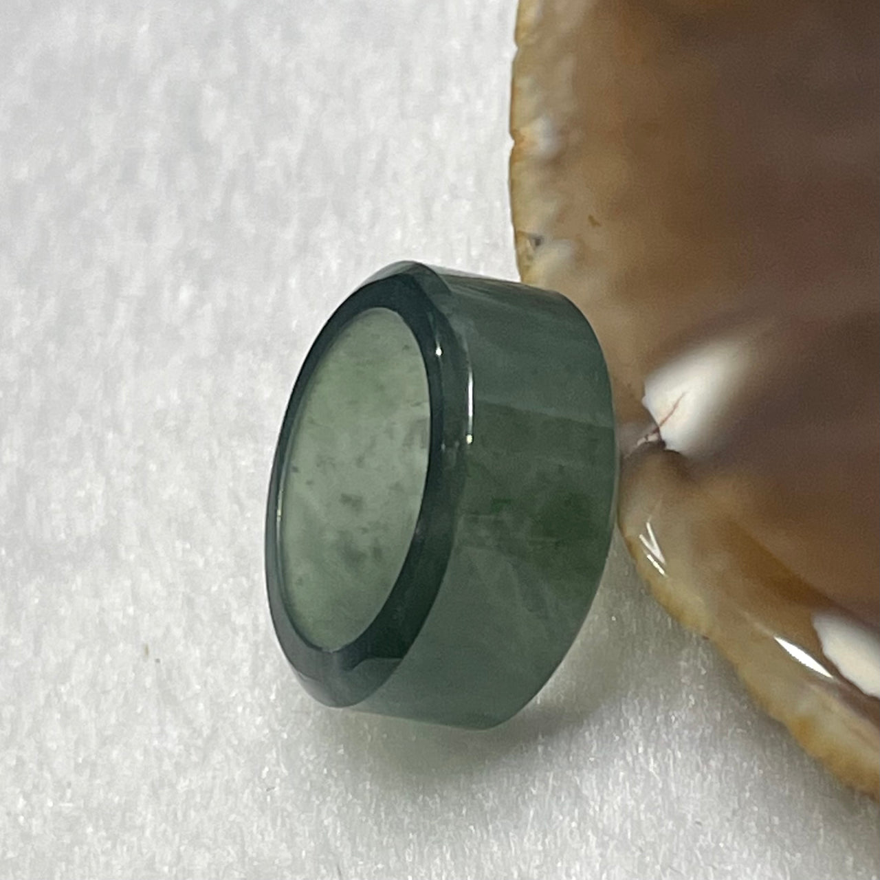 Type A ICY Blueish Green Jade Jadeite Ring - 4.56g US3.5 HK7 Inner Diameter 14.6 Thickness 8.3 by 2.7mm - Huangs Jadeite and Jewelry Pte Ltd