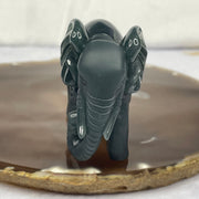 Type A Blueish Green Jade Jadeite Elephant Display - 156.90g 69.2 by 34.8 by 52.9mm - Huangs Jadeite and Jewelry Pte Ltd