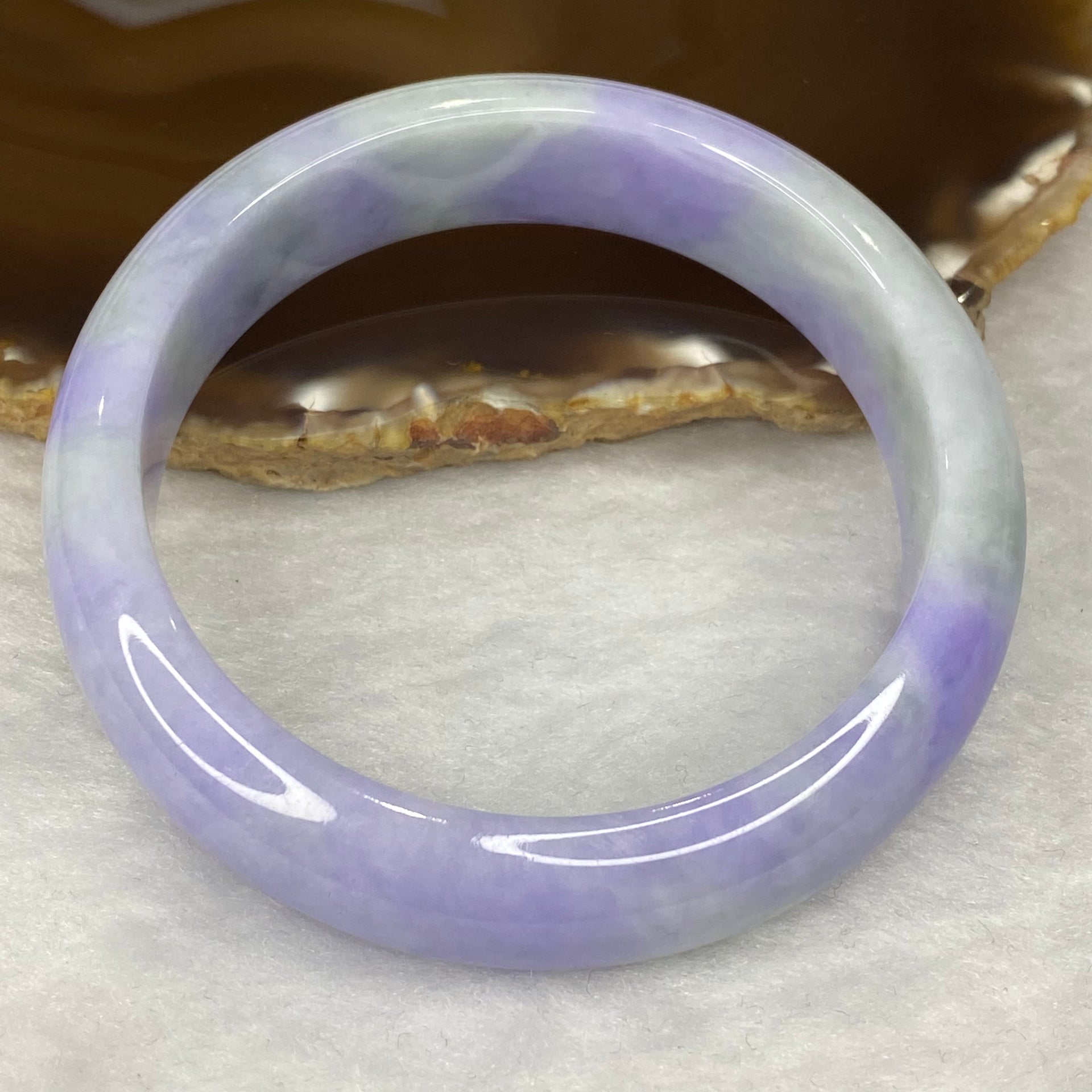 Rare Intense Bright Lavender Jadeite Bangle 76.06g Inner Dia 59.7mm 16.2 by 8.3mm - Huangs Jadeite and Jewelry Pte Ltd