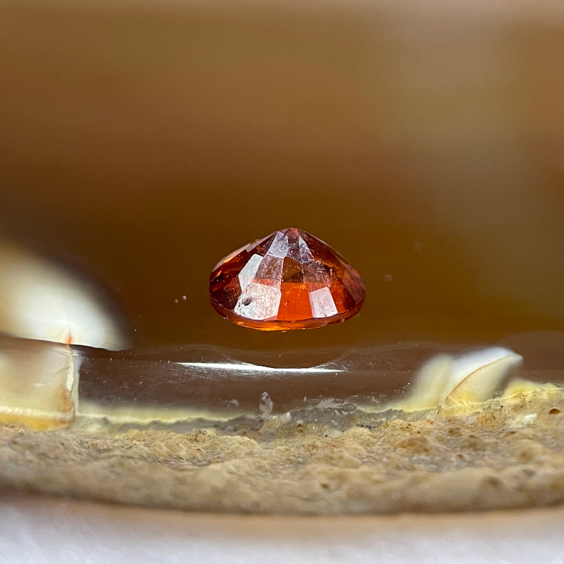 Natural Orange Red Garnet Crystal Stone for Setting - 1.20ct 6.4 by 5.2 by 3.8mm - Huangs Jadeite and Jewelry Pte Ltd