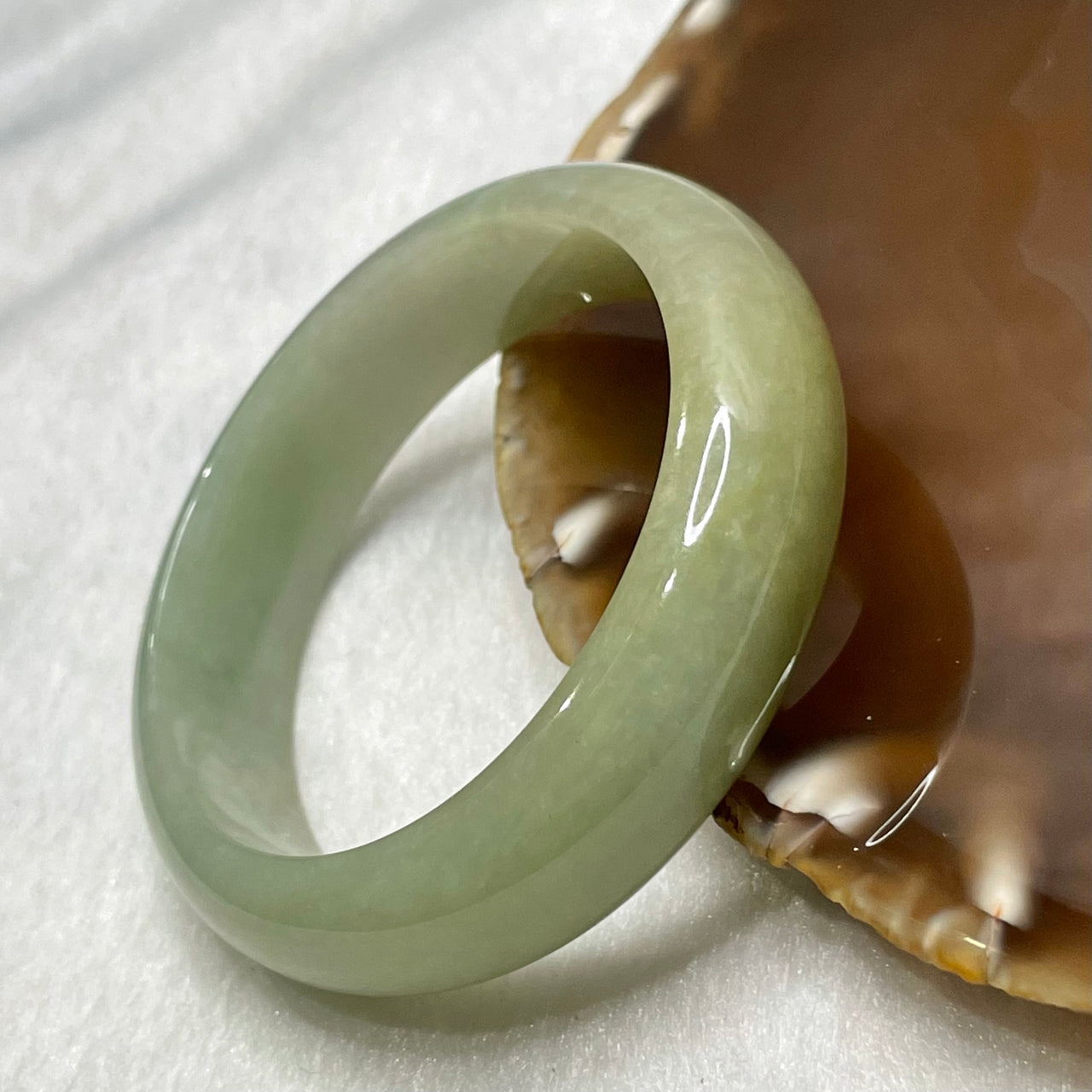 Type A Green & Yellow Jade Jadeite Bangle - 50.31g Inner Diameter 54.6mm Thickness 14.4 by 7.5mm - Huangs Jadeite and Jewelry Pte Ltd