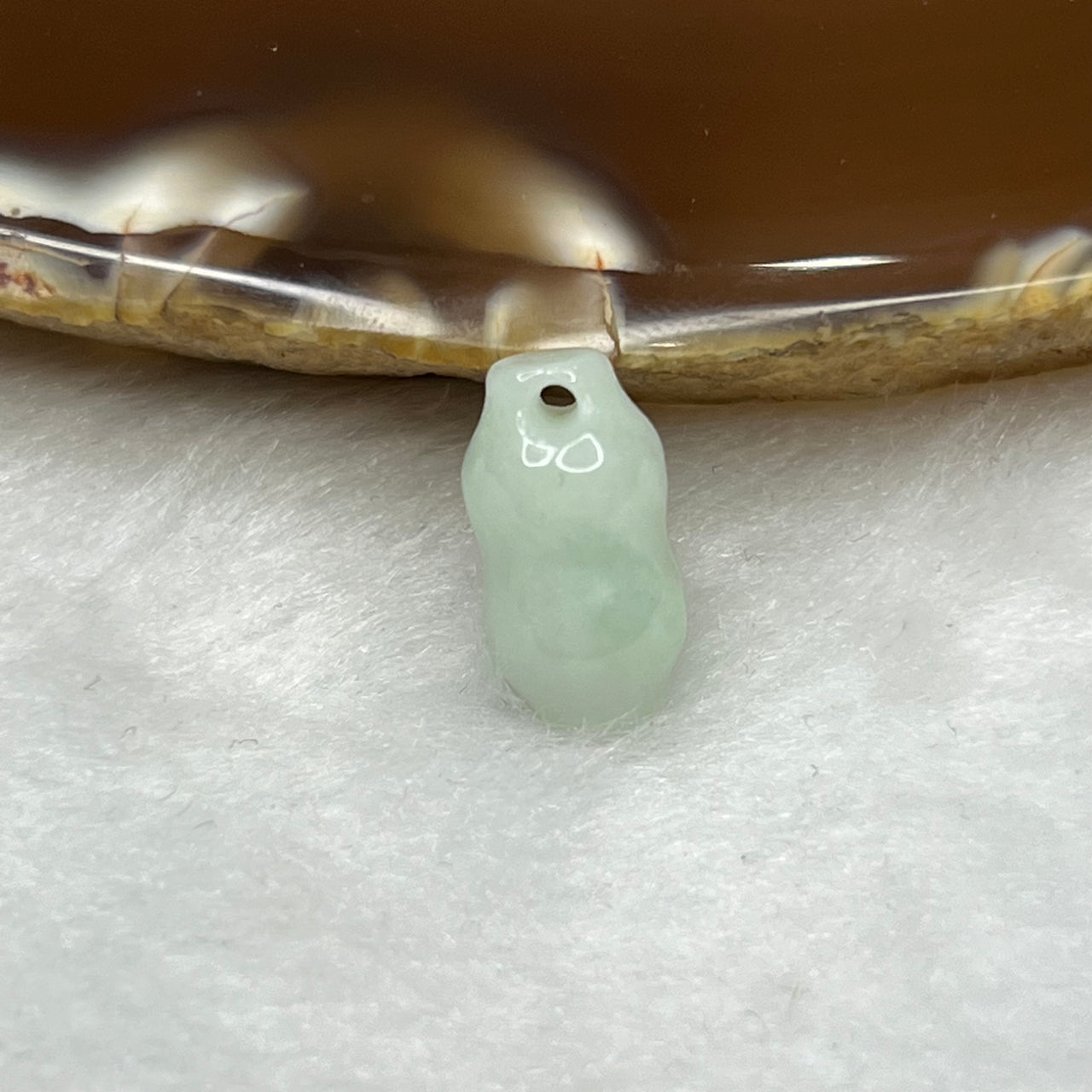 Type A Green Jade Jadeite Peanut - 1.41g 13.6 by 7.3 by 7.3 mm - Huangs Jadeite and Jewelry Pte Ltd