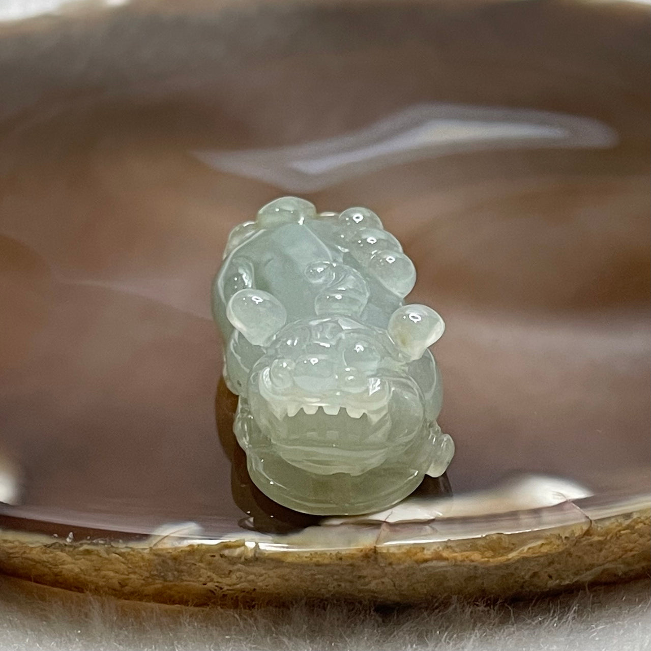 Type A Light Green Jade Jadeite Pixiu Charm - 18.46g 35.8 by 18.0 by 14.6mm - Huangs Jadeite and Jewelry Pte Ltd