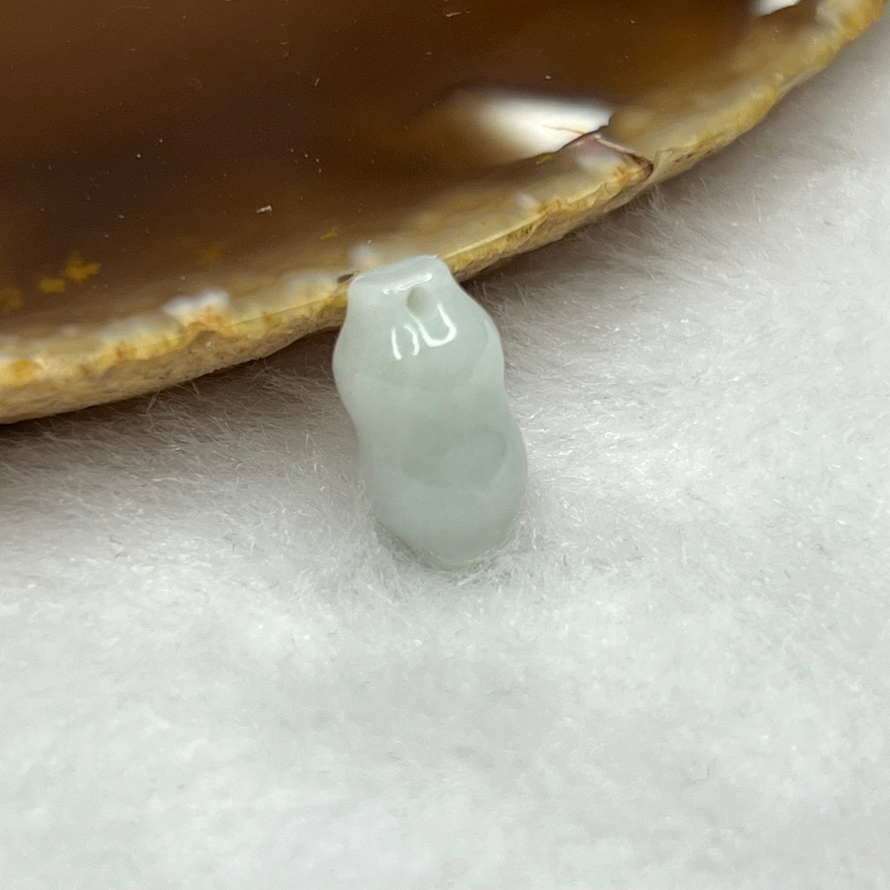 Type A Green Jade Jadeite Peanut - 1.45g 13.8 by 7.5 by 7.5 mm - Huangs Jadeite and Jewelry Pte Ltd