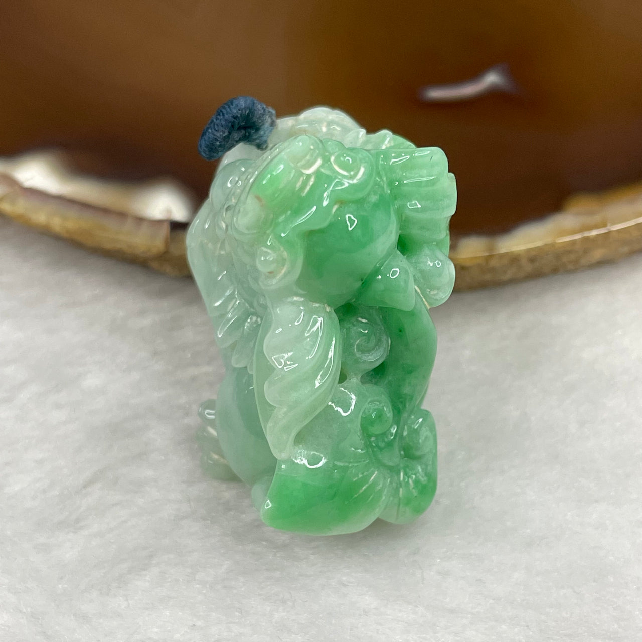 Type A Apple Green Jade Jadeite Pi Xiu Pendant 151.65g 25.4 by 30.2 by 33.7mm - Huangs Jadeite and Jewelry Pte Ltd