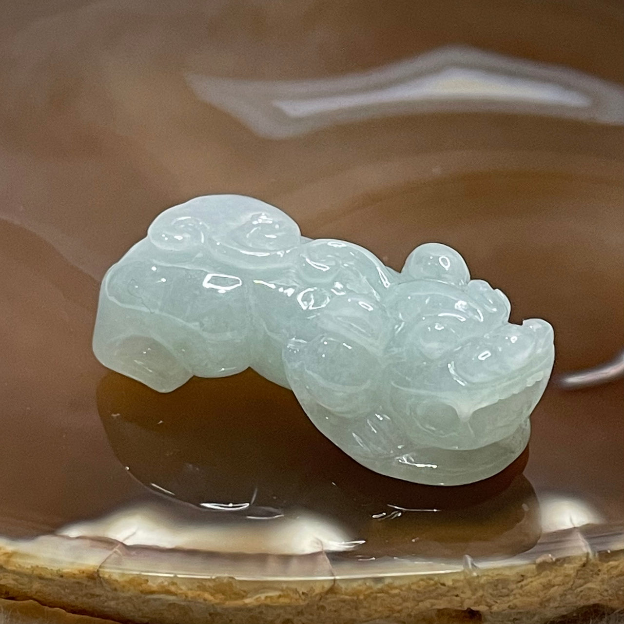 Type A Light Green Jade Jadeite Pixiu Charm - 18.25g 38.9 by 18.8 by 14.0mm - Huangs Jadeite and Jewelry Pte Ltd