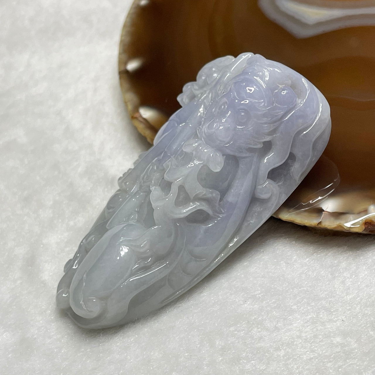 Type A Lavender Jade Jadeite Sun Wu Kong Pendant 89.2g 72.9g by 39.8 by 21.8mm - Huangs Jadeite and Jewelry Pte Ltd