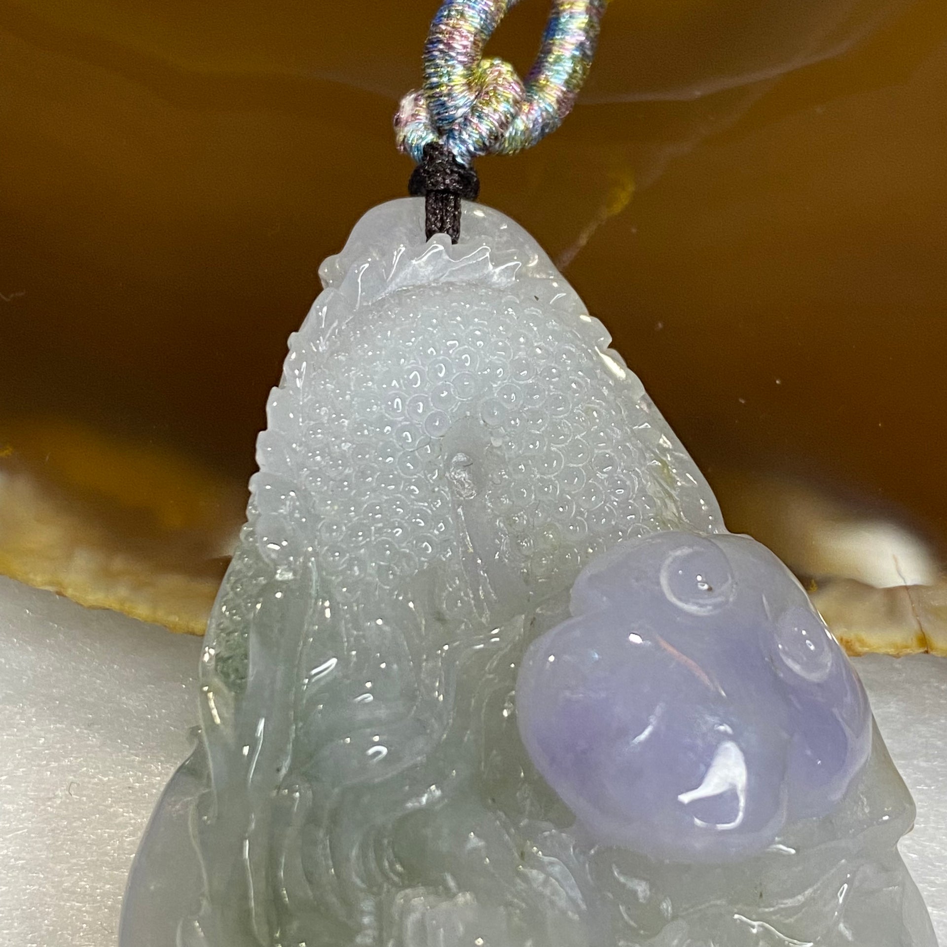 Type A Green Lavender Jadeite Dragon & Ruyi 63.85g 77.6 by 42.9 by 14.1mm - Huangs Jadeite and Jewelry Pte Ltd