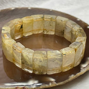 Natural Golden Rutilated Quartz Bracelet 手牌 - 72.29g 18.8 by 13.3 by 8.4mm/piece 19 pieces - Huangs Jadeite and Jewelry Pte Ltd