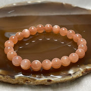 Natural Sunstone Crystal Bracelet 太阳石 17.11g 8.3mm/bead 23 beads - Huangs Jadeite and Jewelry Pte Ltd