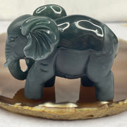 Type A Blueish Green Jade Jadeite Elephant Display - 156.90g 69.2 by 34.8 by 52.9mm - Huangs Jadeite and Jewelry Pte Ltd