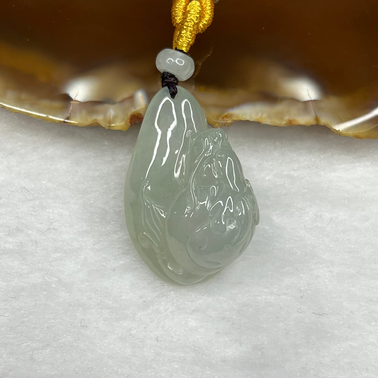 Type A Semi Icy Green Jade Jadeite Dragon Tortoise Pendant 10.58g 29.2 by 19.5 by 11.9 mm - Huangs Jadeite and Jewelry Pte Ltd