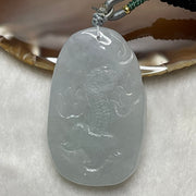 Type A Faint Green Jade Jadeite Dragon Necklace - 47.2g 55.7 by 34.4 by 14.8mm - Huangs Jadeite and Jewelry Pte Ltd