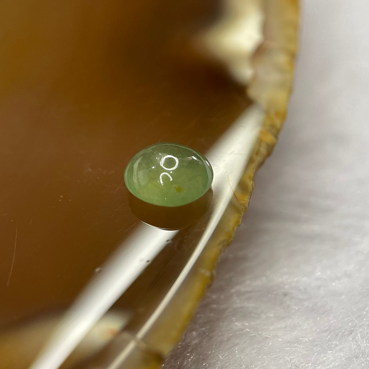 Type A Icy Green Jade Jadeite Cabochon for Setting - 1.25ct 6.9 by 6.2 by 3.3mm - Huangs Jadeite and Jewelry Pte Ltd