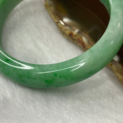 Rare High End Type A Intense Apple Green with Spicy Green Bangle 54.12g Inner Dia 56.4mm 12.1 by 8.1mm - Huangs Jadeite and Jewelry Pte Ltd