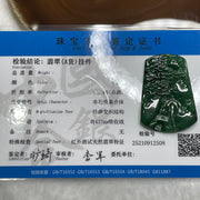 Type A Spicy Full Green Jade Jadeite Shan Shui 16.36g 47.5 by 33.8 by 4.8mm - Huangs Jadeite and Jewelry Pte Ltd