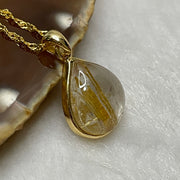 Natural Golden Rutilated Quartz 钛金 925 Silver Pendant & Chain 3.30g 22.8 by 14.2 by 5.6mn - Huangs Jadeite and Jewelry Pte Ltd