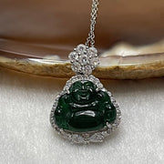 Type A Green Omphacite Jade Jadeite Milo Buddha- 3.15g 24.2 by 16.7 by 5.4mm - Huangs Jadeite and Jewelry Pte Ltd