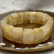 Natural Golden Rutilated Quartz Bracelet 手牌 - 74.17g 18.7 by 8.3mm/piece 18 pieces - Huangs Jadeite and Jewelry Pte Ltd