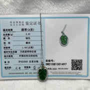 Type A Green Omphacite Jade Jadeite Leaf - 2.53g 30.9 by 14.9 by 4.6mm - Huangs Jadeite and Jewelry Pte Ltd