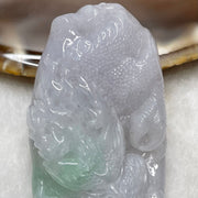 Type A Faint Lavender & Green Jade Jadeite Dragon Pendant - 53.8g 61.2 by 31.5 by 13.7mm - Huangs Jadeite and Jewelry Pte Ltd