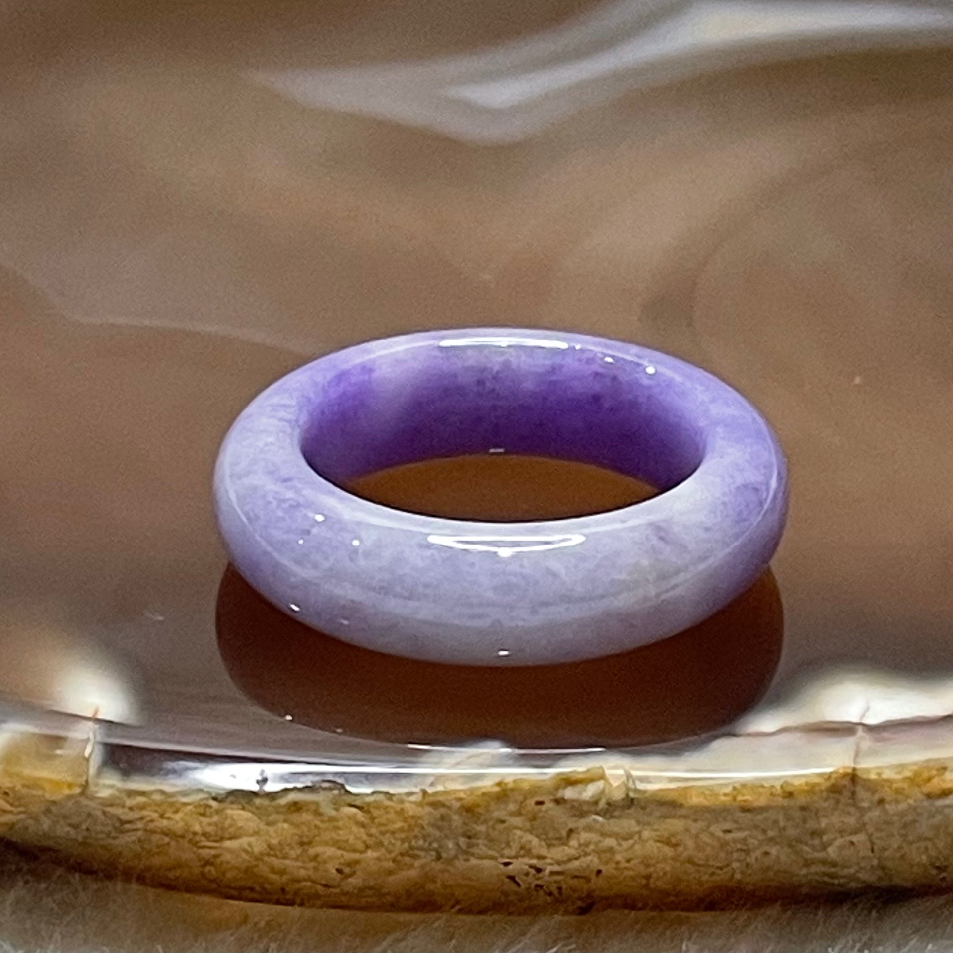 Type A Intense Lavender Jade Jadeite Ring - 5.06g US8 HK17.5 Inner Diameter 18.1mm Thickness 6.4 by 4.4mm - Huangs Jadeite and Jewelry Pte Ltd