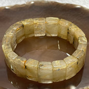 Natural Golden Rutilated Quartz Bracelet 手牌 - 69.55g 18.6 by 14.8 by 9.0mm/piece 19 pieces - Huangs Jadeite and Jewelry Pte Ltd