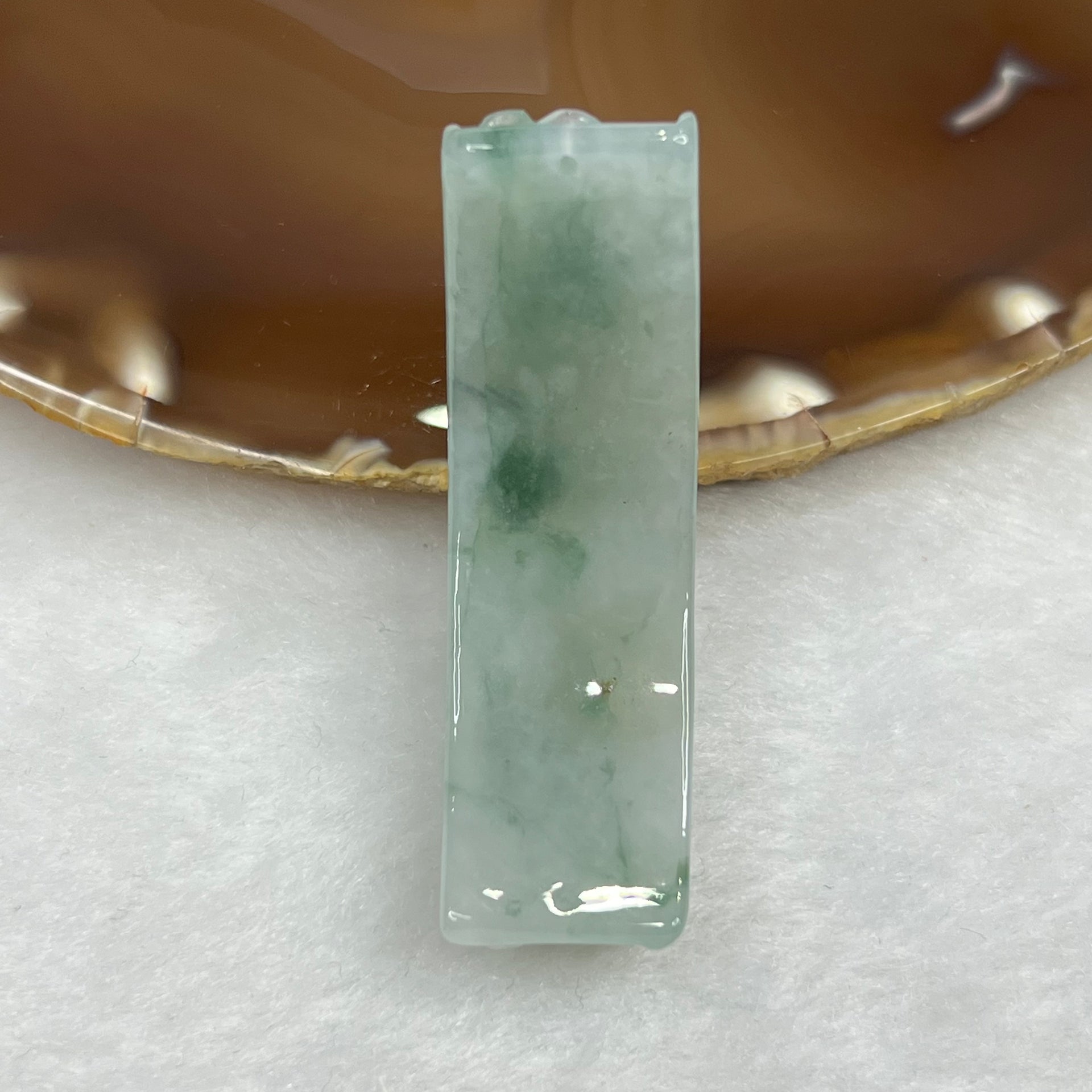 Type A Semi Icy Green Piao Hua Jade Jadeite Dragon Charm - 17.42g 54.7 by 17.1 by 7.9mm - Huangs Jadeite and Jewelry Pte Ltd