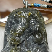 Type A Grey & Yellow Jade Jadeite Dragon 118.43g 74.4 by 46.8 by 21.1mm - Huangs Jadeite and Jewelry Pte Ltd