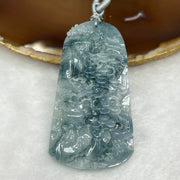 Type A Denim Blue Jade Jadeite Shan Shui Pendant - 36.03g 61.2 by 33.2 by 9.9mm - Huangs Jadeite and Jewelry Pte Ltd