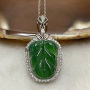 Type A Green Omphacite Jade Jadeite Leaf - 2.76g 30.2 by 15.8 by 5.2mm - Huangs Jadeite and Jewelry Pte Ltd