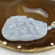 Type A Lavender Jade Jadeite Guan Yin and Elephant Pendant - 61.50 g 61.5 by 42.9 by 11.6 mm - Huangs Jadeite and Jewelry Pte Ltd