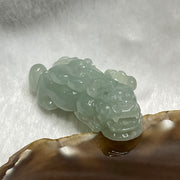 Type A Faint Green Pixiu with Ruyi Jade Jadeite Pendant - 22.84g 41.9 by 20.7 by 14.6mm - Huangs Jadeite and Jewelry Pte Ltd