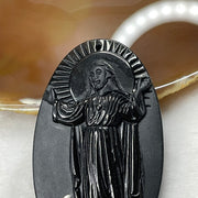 Type A Black Jade Jadeite Jesus 41.42g 67.8 by 39.2 by 7.7mm - Huangs Jadeite and Jewelry Pte Ltd