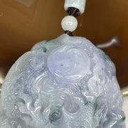 Type A Lavender and Green Piao Hua Jade Jadeite Dragon Pendant 103.24g 67.8 by 47.1 by 20.8 mm - Huangs Jadeite and Jewelry Pte Ltd