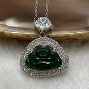 Type A Green Omphacite Jade Jadeite Milo Buddha - 2.85g 23.7 by 19.3 by 5.6mm - Huangs Jadeite and Jewelry Pte Ltd