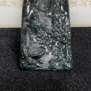 Type A Blueish Green Jade Jadeite Buddha - 52.95g 64.8 by 43.1 by 7.6 mm - Huangs Jadeite and Jewelry Pte Ltd