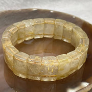 Natural Golden Rutilated Quartz Bracelet 手牌 - 65.46g 18.4 by 7.7mm/piece 19 pieces - Huangs Jadeite and Jewelry Pte Ltd