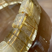 Natural Golden Rutilated Quartz Bracelet 手牌 - 74.57g 18.2 by 7.7mm/piece 18 pieces - Huangs Jadeite and Jewelry Pte Ltd