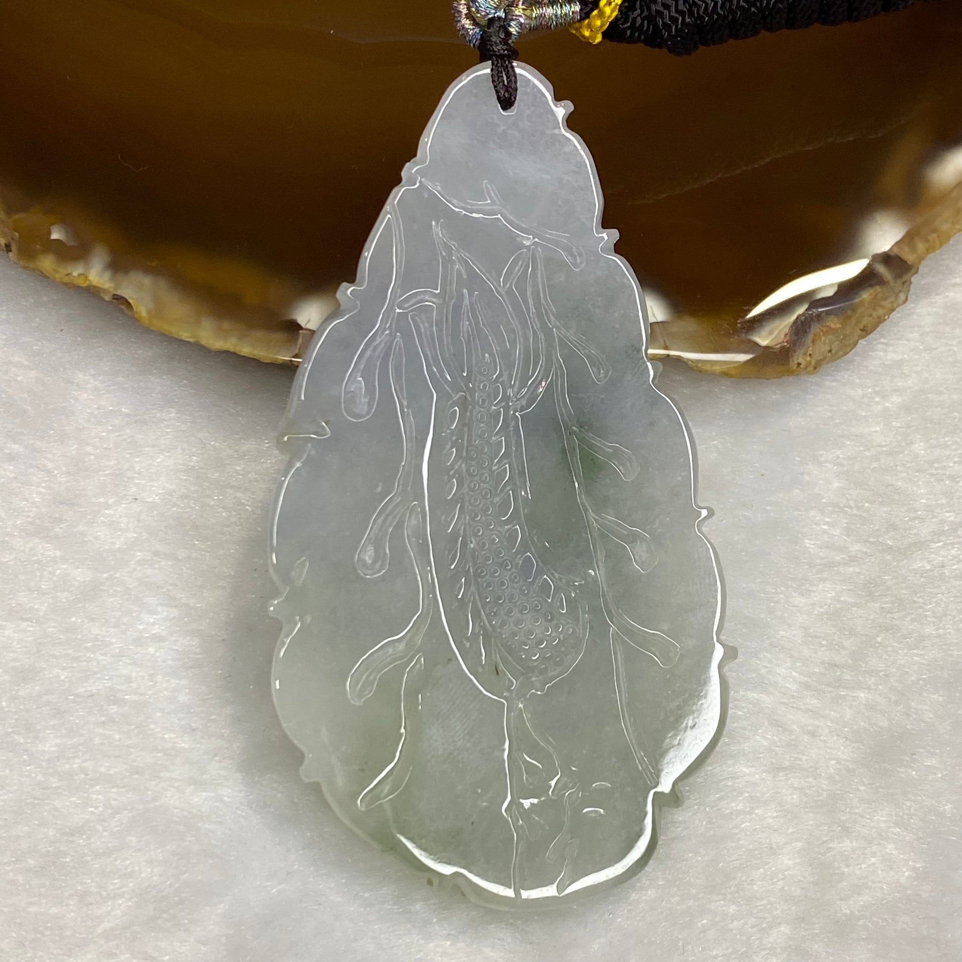 Type A Green Lavender Jadeite Dragon & Ruyi 63.85g 77.6 by 42.9 by 14.1mm - Huangs Jadeite and Jewelry Pte Ltd