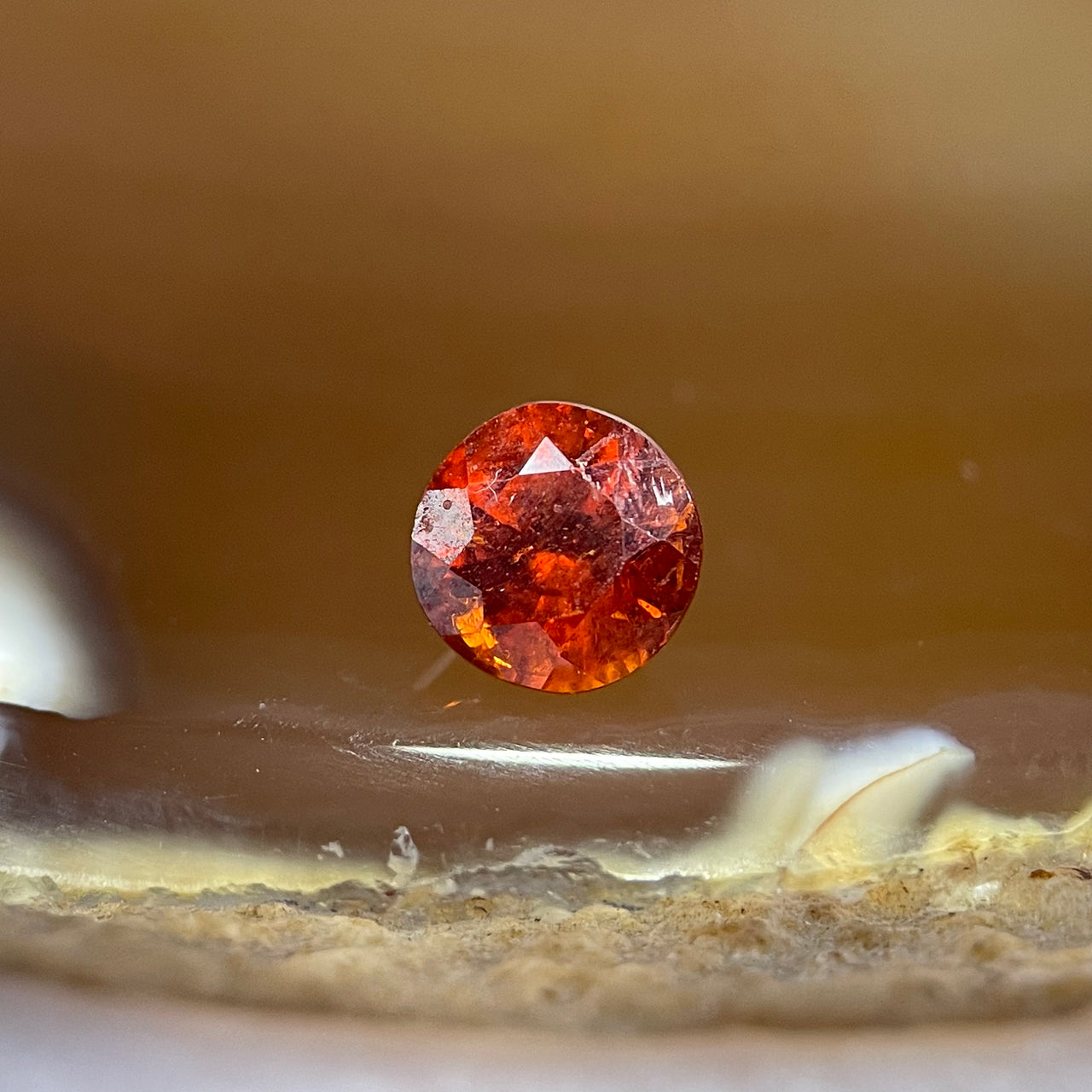 Natural Orange Red Garnet Crystal Stone for Setting - 1.00ct 5.6 by 5.6 by 3.8mm - Huangs Jadeite and Jewelry Pte Ltd