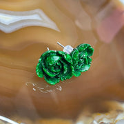 Type A Full Green Old Mine Jade Jadeite Rose 18k White Gold 6.6g 17.5 by 16.1 by 7.9mm - Huangs Jadeite and Jewelry Pte Ltd