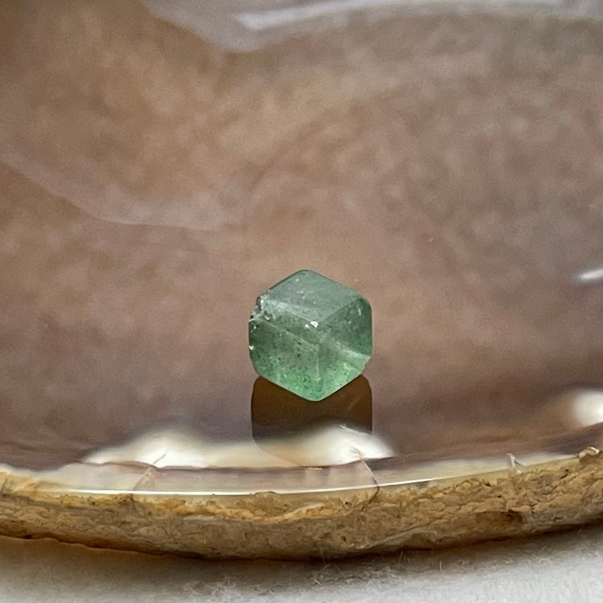 Natural Green Quartz Cube Charm - 0.9g 7.2 by 7.2 by 7.2mm - Huangs Jadeite and Jewelry Pte Ltd