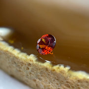 Natural Orange Red Garnet Crystal Stone for Setting - 0.70ct 4.9 by 4.9 by 3.2mm - Huangs Jadeite and Jewelry Pte Ltd