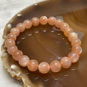 Natural Sunstone Crystal Bracelet 太阳石 18.07g 8.5mm/bead 22 beads - Huangs Jadeite and Jewelry Pte Ltd