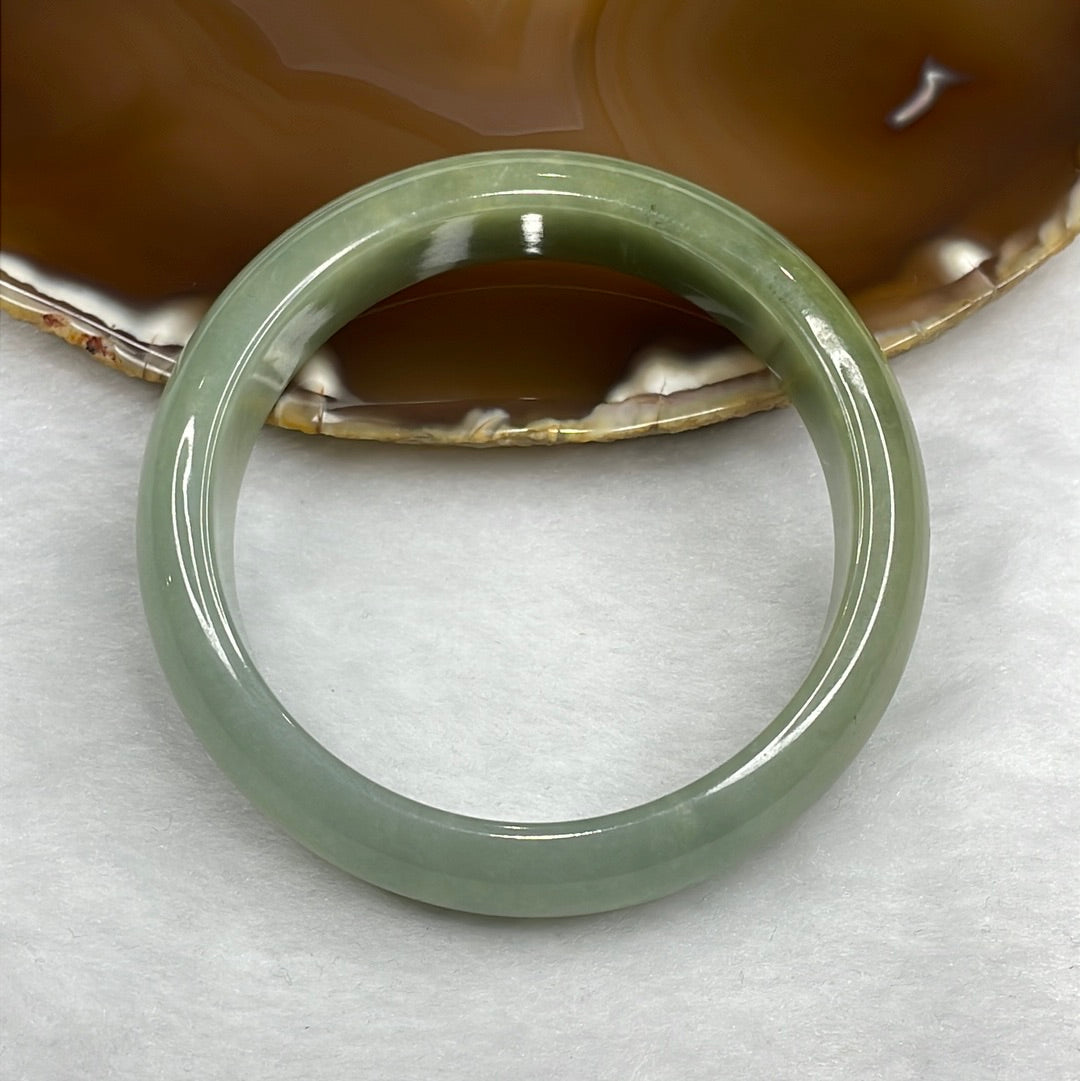 Type A Green Jadeite Bangle 60.82g inner diameter 56.8mm 14.2 by 7.8mm - Huangs Jadeite and Jewelry Pte Ltd