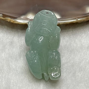 Type A Light Green Jade Jadeite Pixiu Charm - 15.43g 36.0 by 18.7 by 12.2mm - Huangs Jadeite and Jewelry Pte Ltd