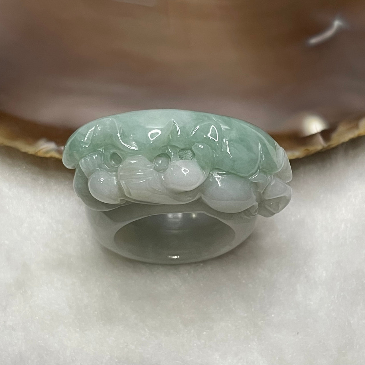 Type A Light Green Jade Jadeite Pixiu Ruyi - 30.40g US 11.75 HK 26.5 Inner Diameter 21.3mm Thickness 15.0 by 14.4mm - Huangs Jadeite and Jewelry Pte Ltd