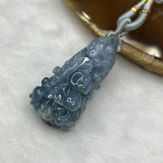 RARE Type A Dark Denim Blue Jade Jadeite Cabbage Pendant 18.06g 41.8 by 19.6 by 12.7mm - Huangs Jadeite and Jewelry Pte Ltd